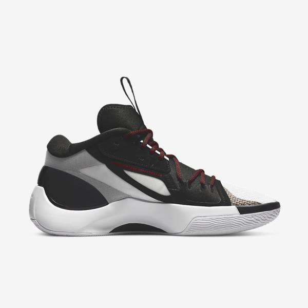 Nike Jordan Zoom Separate Men's Basketball Shoes Black / White / Blue Grey / Red | NK063SWE